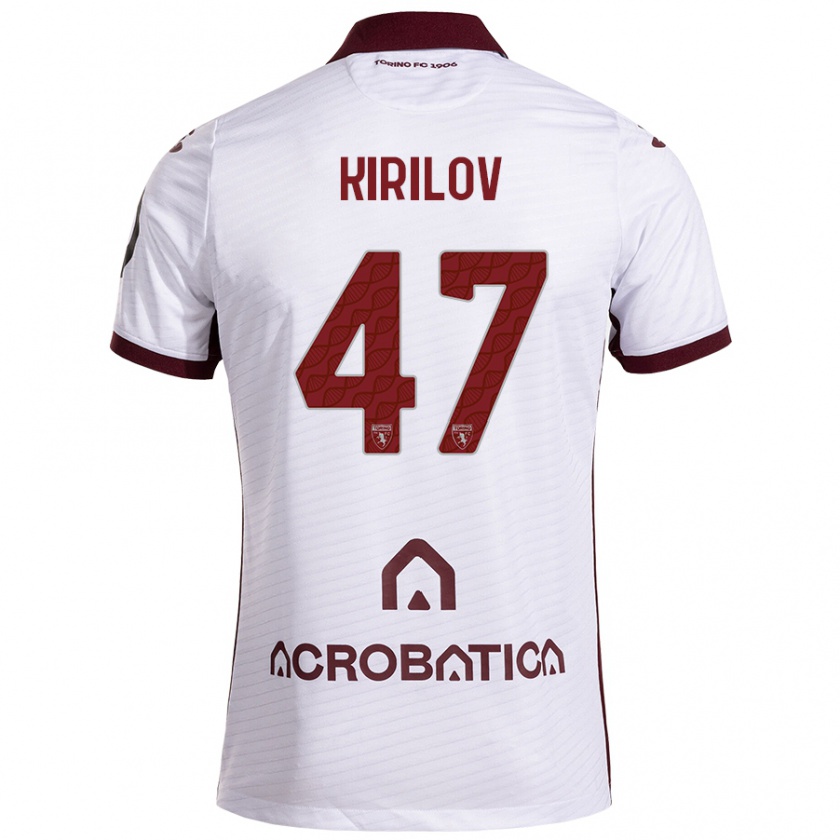 Kandiny Uomo Maglia Martin Kirilov #47 Bianco Marrone Kit Gara Away 2024/25 Maglietta