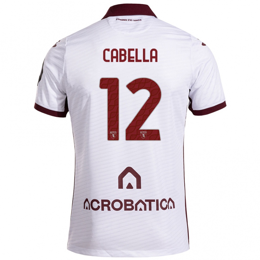 Kandiny Heren Matteo Cabella #12 Wit Kastanjebruin Uitshirt Uittenue 2024/25 T-Shirt