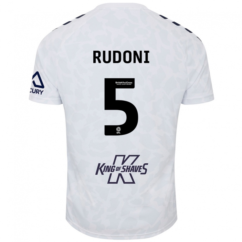 Kandiny Uomo Maglia Jack Rudoni #5 Bianco Kit Gara Away 2024/25 Maglietta