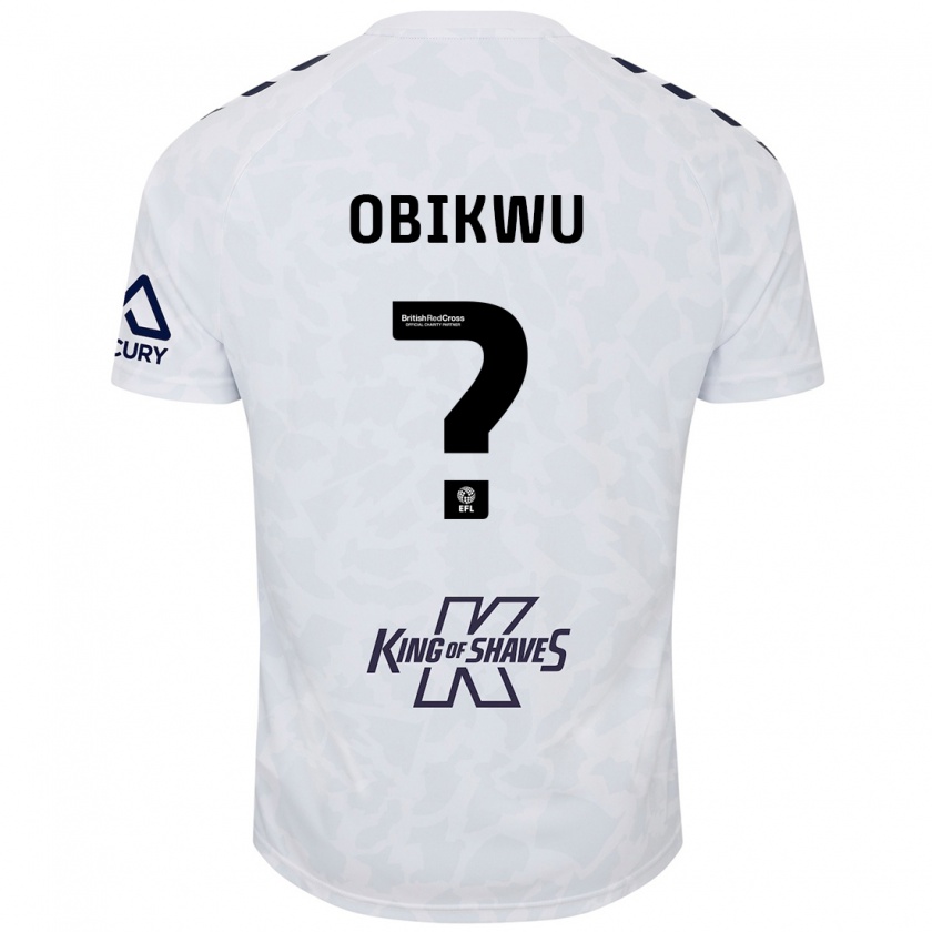 Kandiny Hombre Camiseta Justin Obikwu #0 Blanco 2ª Equipación 2024/25 La Camisa