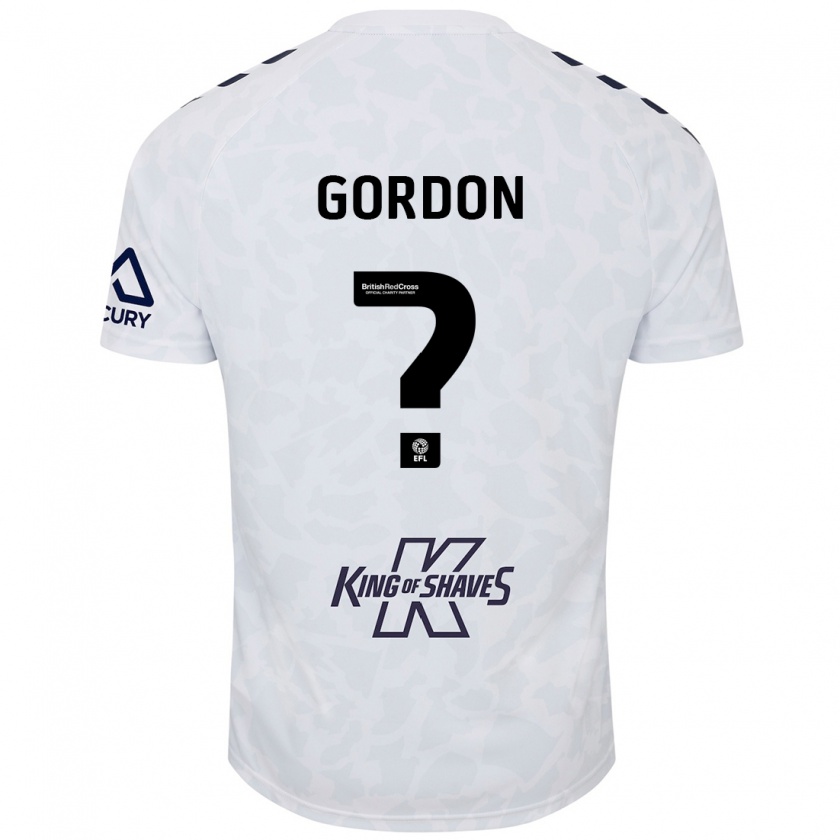 Kandiny Hombre Camiseta Joshua Gordon #0 Blanco 2ª Equipación 2024/25 La Camisa