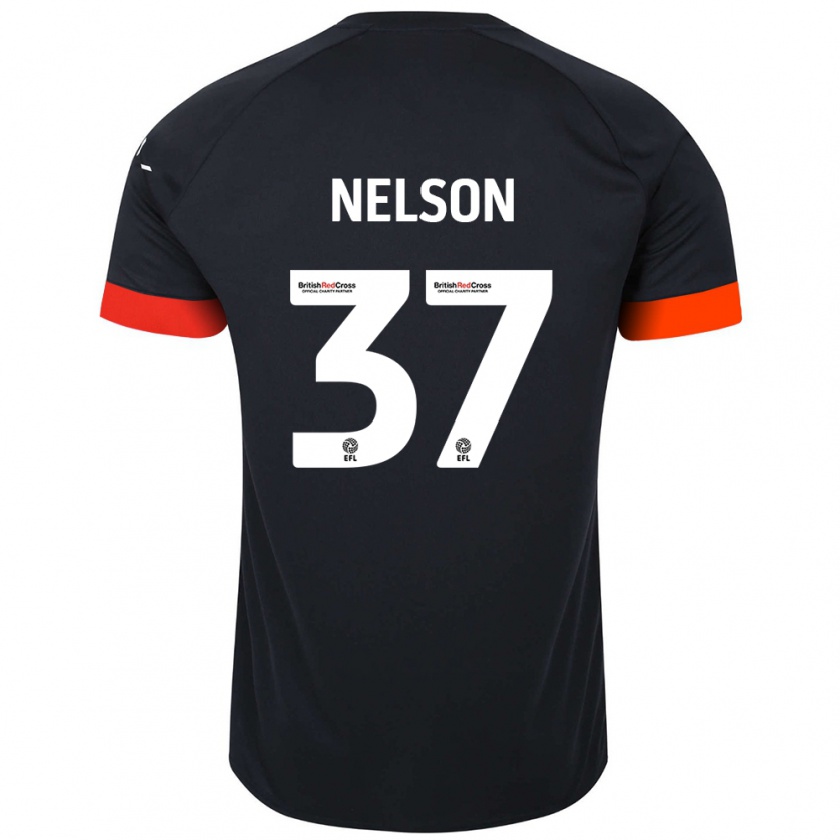 Kandiny Heren Zack Nelson #37 Zwart Oranje Uitshirt Uittenue 2024/25 T-Shirt