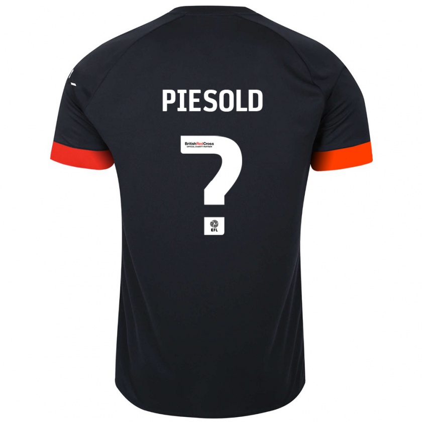 Kandiny Uomo Maglia Axel Piesold #0 Nero Arancione Kit Gara Away 2024/25 Maglietta