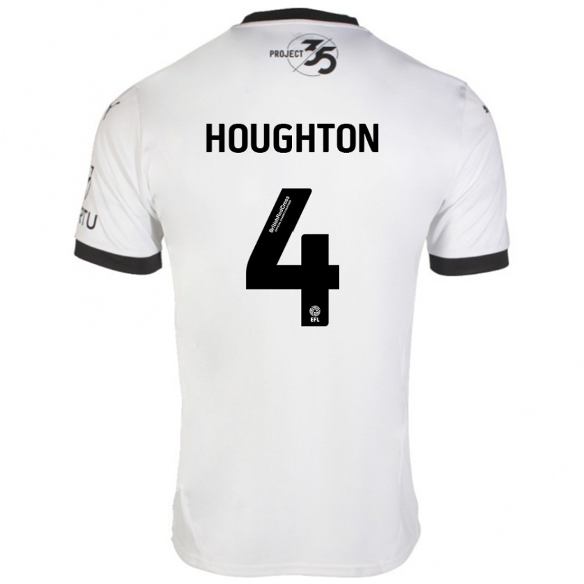 Kandiny Herren Jordan Houghton #4 Weiß Schwarz Auswärtstrikot Trikot 2024/25 T-Shirt Österreich