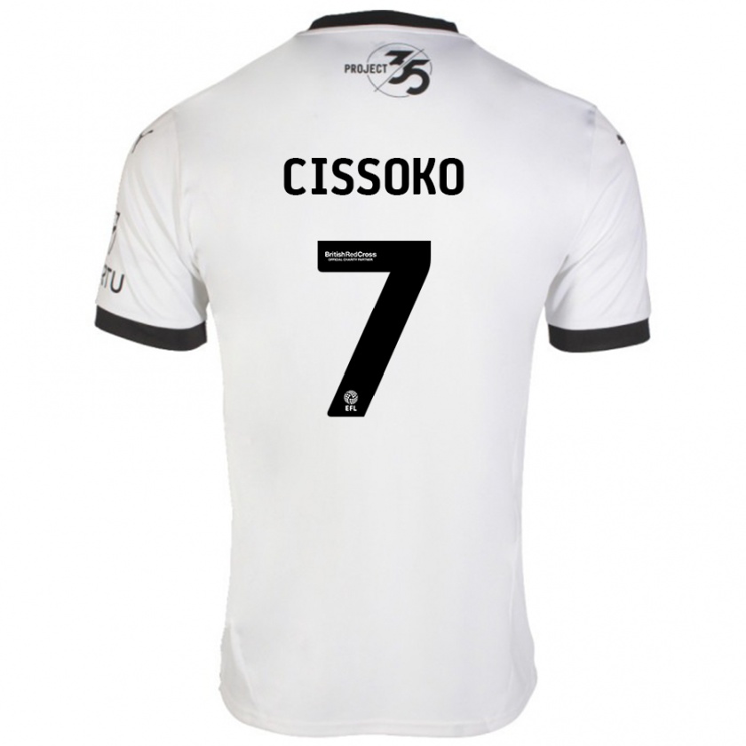 Kandiny Hombre Camiseta Ibrahim Cissoko #7 Blanco Negro 2ª Equipación 2024/25 La Camisa México