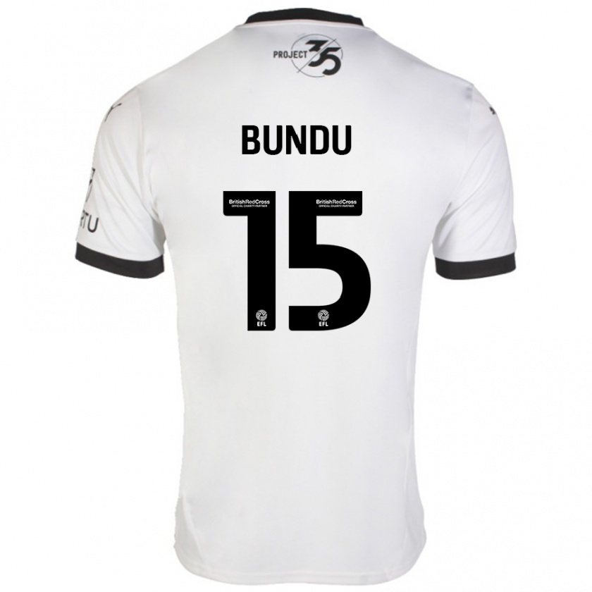 Kandiny Herren Mustapha Bundu #15 Weiß Schwarz Auswärtstrikot Trikot 2024/25 T-Shirt Österreich