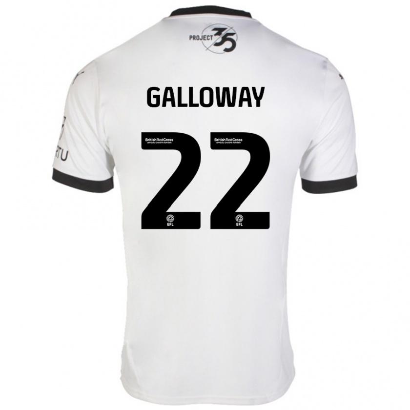 Kandiny Heren Brendan Galloway #22 Wit Zwart Uitshirt Uittenue 2024/25 T-Shirt