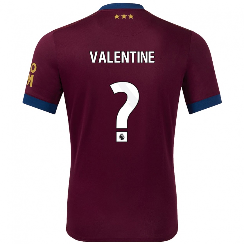 Kandiny Uomo Maglia Nico Valentine #0 Marrone Kit Gara Away 2024/25 Maglietta