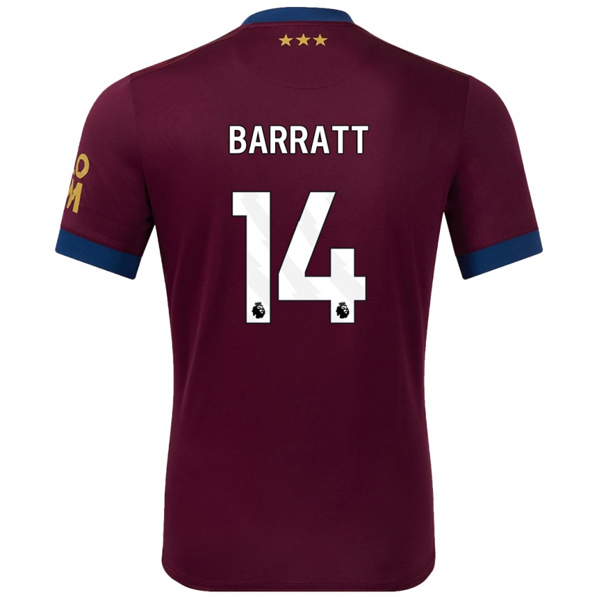 Kandiny Uomo Maglia Zoe Barratt #14 Marrone Kit Gara Away 2024/25 Maglietta