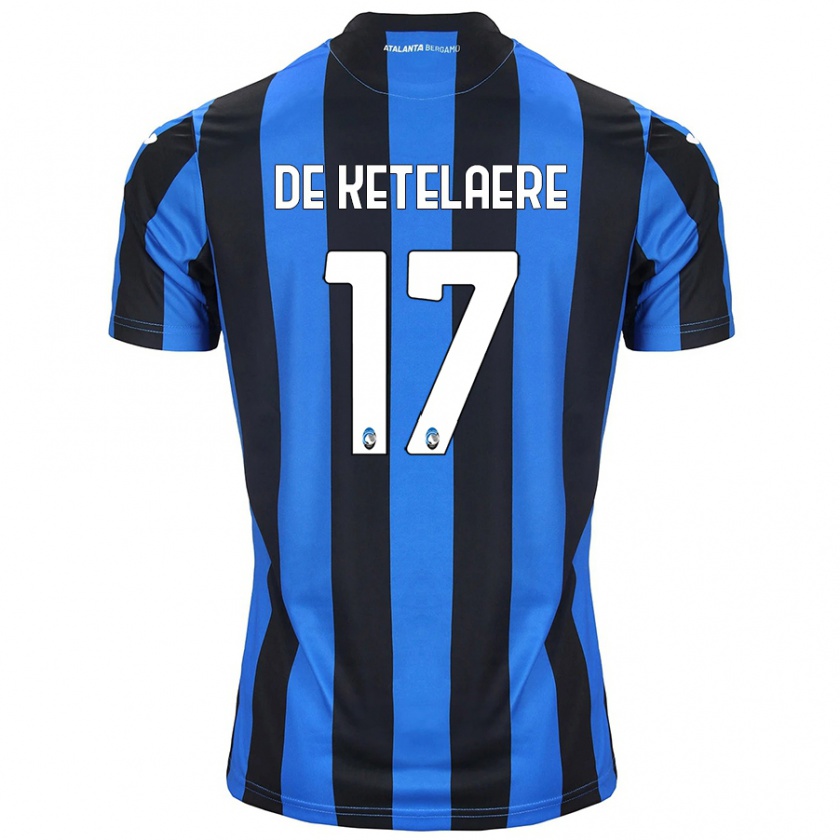 Kandiny Mujer Camiseta Charles De Ketelaere #17 Azul Negro 1ª Equipación 2024/25 La Camisa