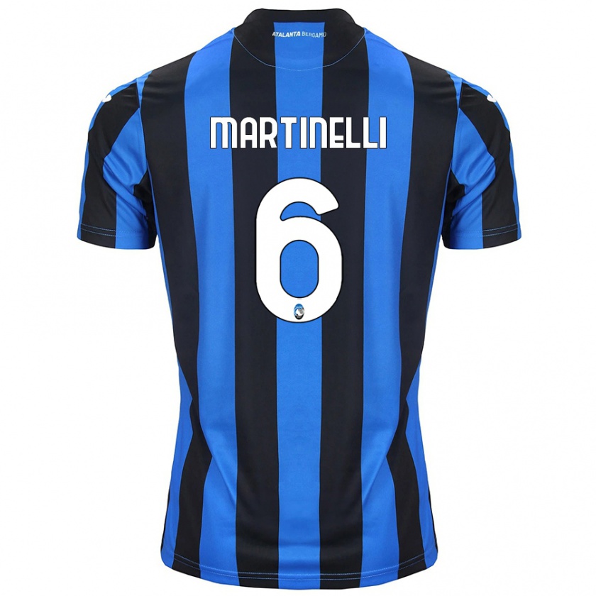 Kandiny Dames Gabriel Martinelli #6 Blauw Zwart Thuisshirt Thuistenue 2024/25 T-Shirt