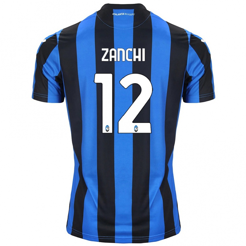 Kandiny Mujer Camiseta Edoardo Zanchi #12 Azul Negro 1ª Equipación 2024/25 La Camisa