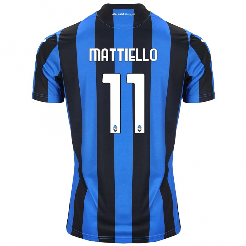 Kandiny Dames Federico Mattiello #11 Blauw Zwart Thuisshirt Thuistenue 2024/25 T-Shirt België