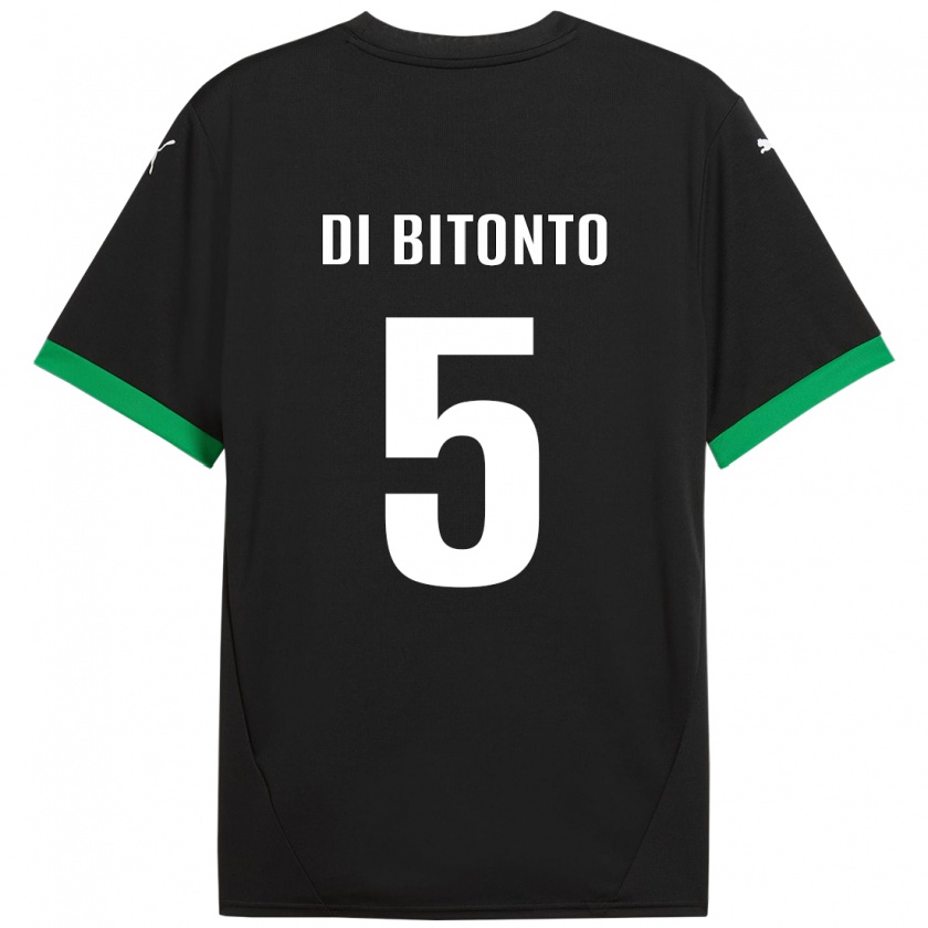 Kandiny Dames Alessandro Di Bitonto #5 Zwart Donkergroen Thuisshirt Thuistenue 2024/25 T-Shirt