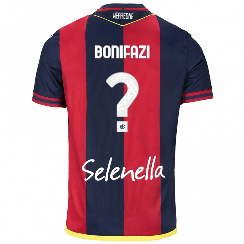 Kandiny Donna Maglia Kevin Bonifazi #0 Rosso Blu Reale Kit Gara Home 2024/25 Maglietta