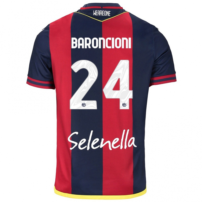 Kandiny Donna Maglia Davide Baroncioni #24 Rosso Blu Reale Kit Gara Home 2024/25 Maglietta