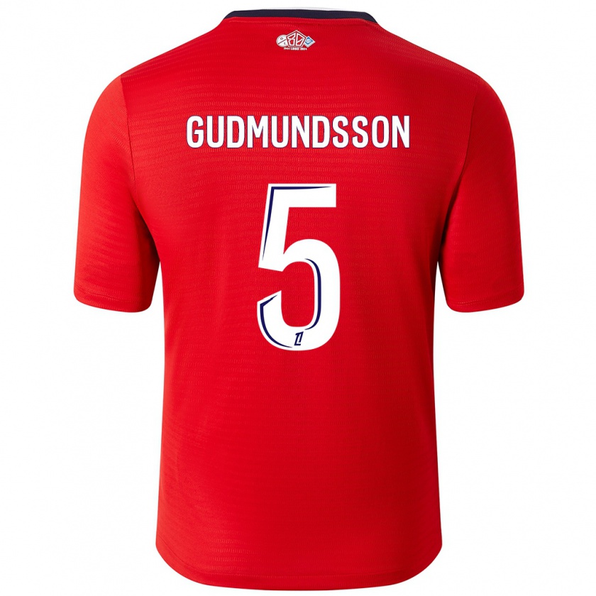 Kandiny Damen Gabriel Gudmundsson #5 Rot Weiß Heimtrikot Trikot 2024/25 T-Shirt Österreich