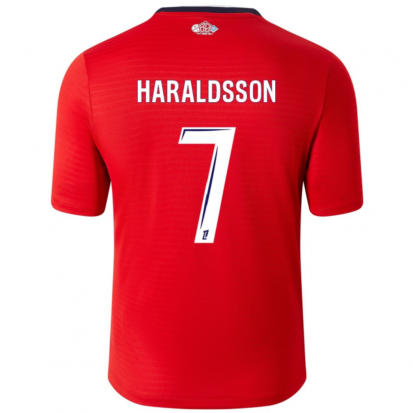 Kandiny Dames Hákon Arnar Haraldsson #7 Rood Wit Thuisshirt Thuistenue 2024/25 T-Shirt