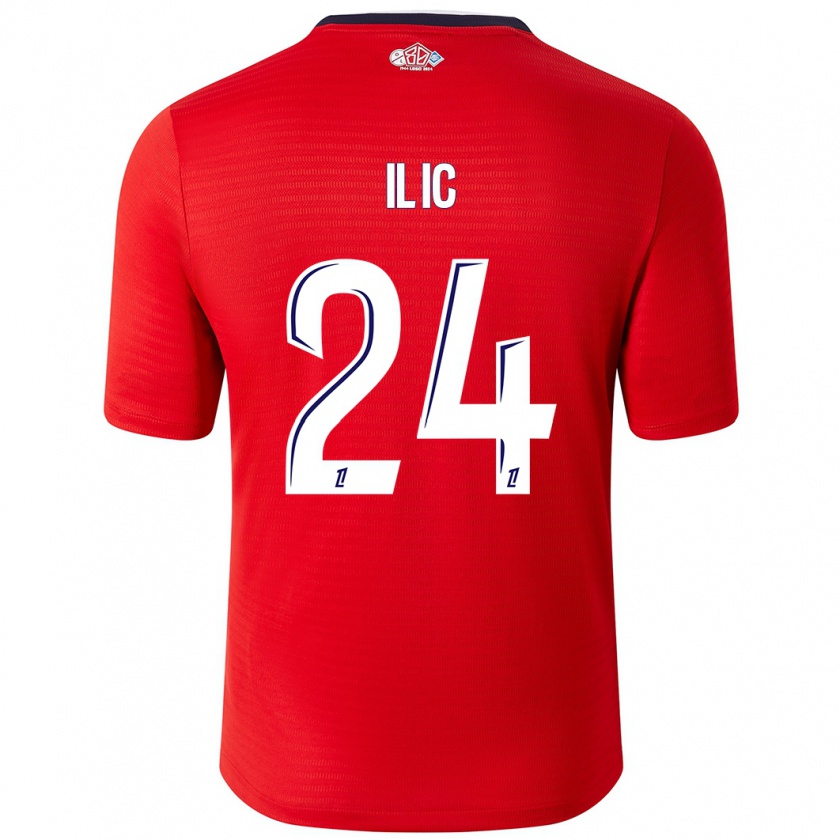 Kandiny Dames Andrej Ilic #24 Rood Wit Thuisshirt Thuistenue 2024/25 T-Shirt