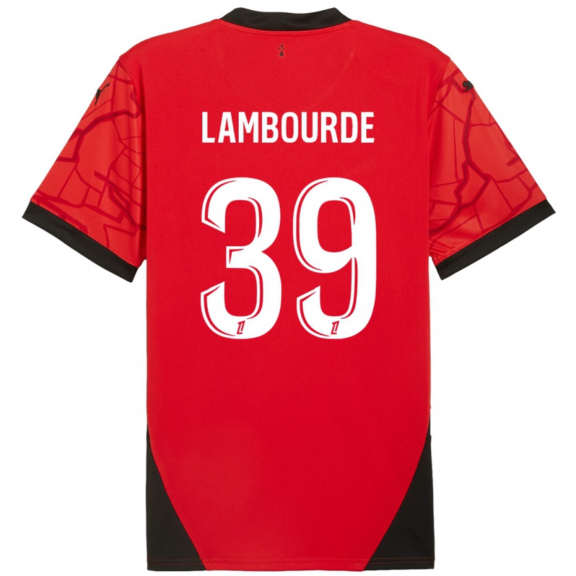 Kandiny Damen Mathis Lambourde #39 Rot Schwarz Heimtrikot Trikot 2024/25 T-Shirt Österreich