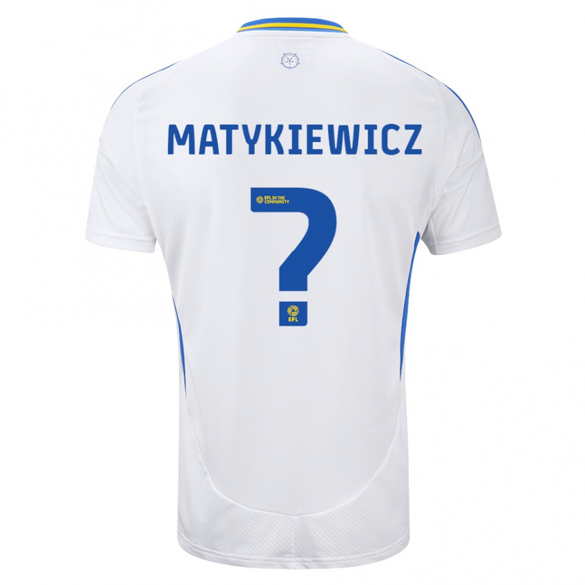 Kandiny Donna Maglia Luke Matykiewicz #0 Bianco Blu Kit Gara Home 2024/25 Maglietta