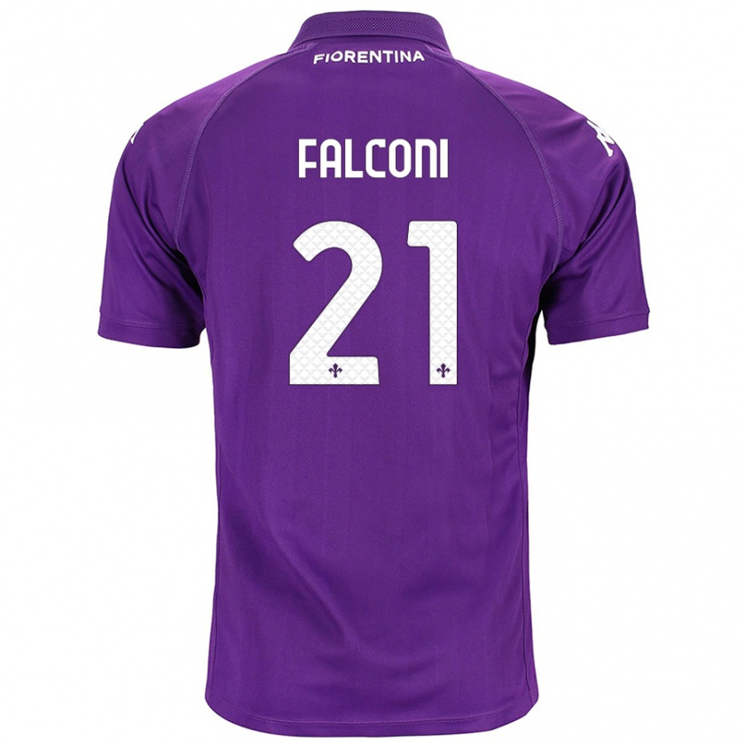 Kandiny Dames Niccolò Falconi #21 Paars Thuisshirt Thuistenue 2024/25 T-Shirt