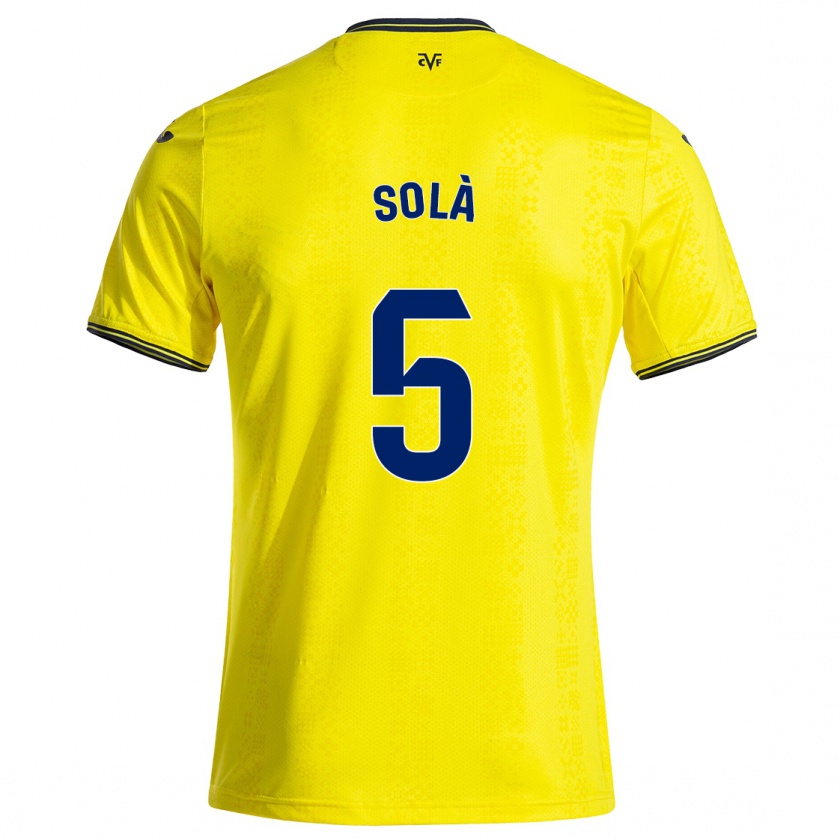 Kandiny Mujer Camiseta Arnau Solà #5 Amarillo Negro 1ª Equipación 2024/25 La Camisa México