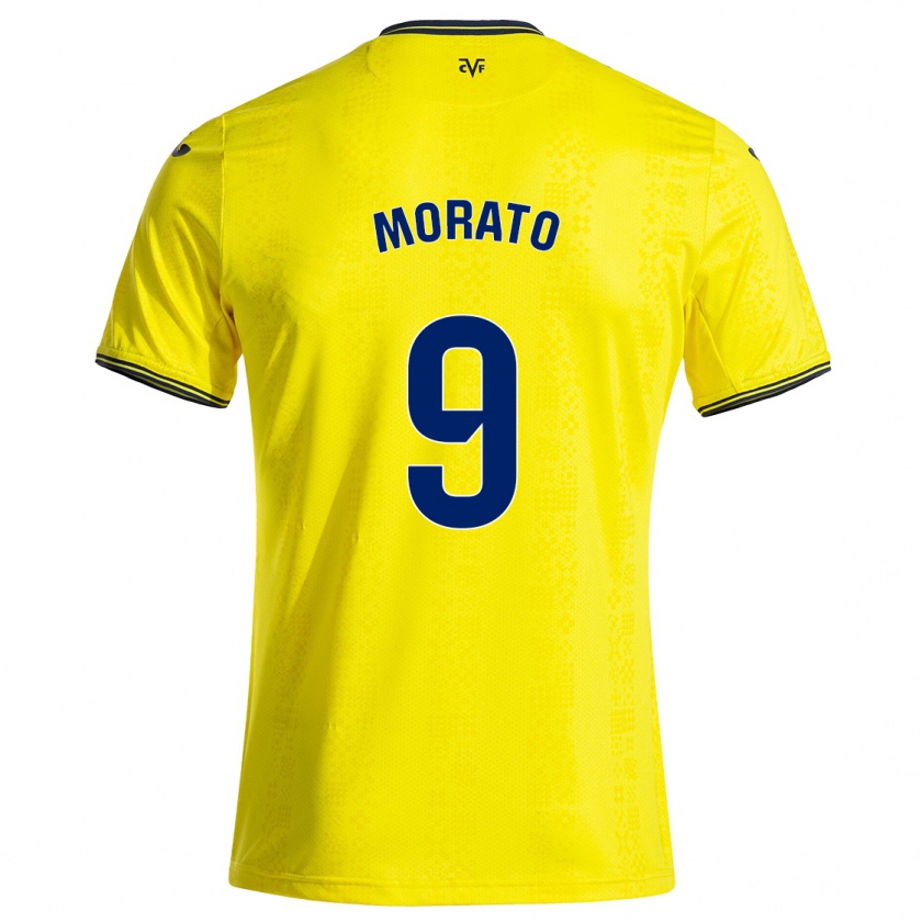 Kandiny Mujer Camiseta Teresa Morató #9 Amarillo Negro 1ª Equipación 2024/25 La Camisa México