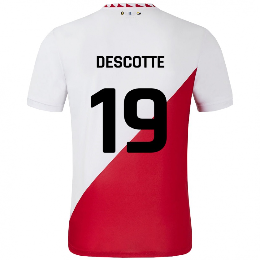 Kandiny Donna Maglia Anthony Descotte #19 Bianco Rosso Kit Gara Home 2024/25 Maglietta