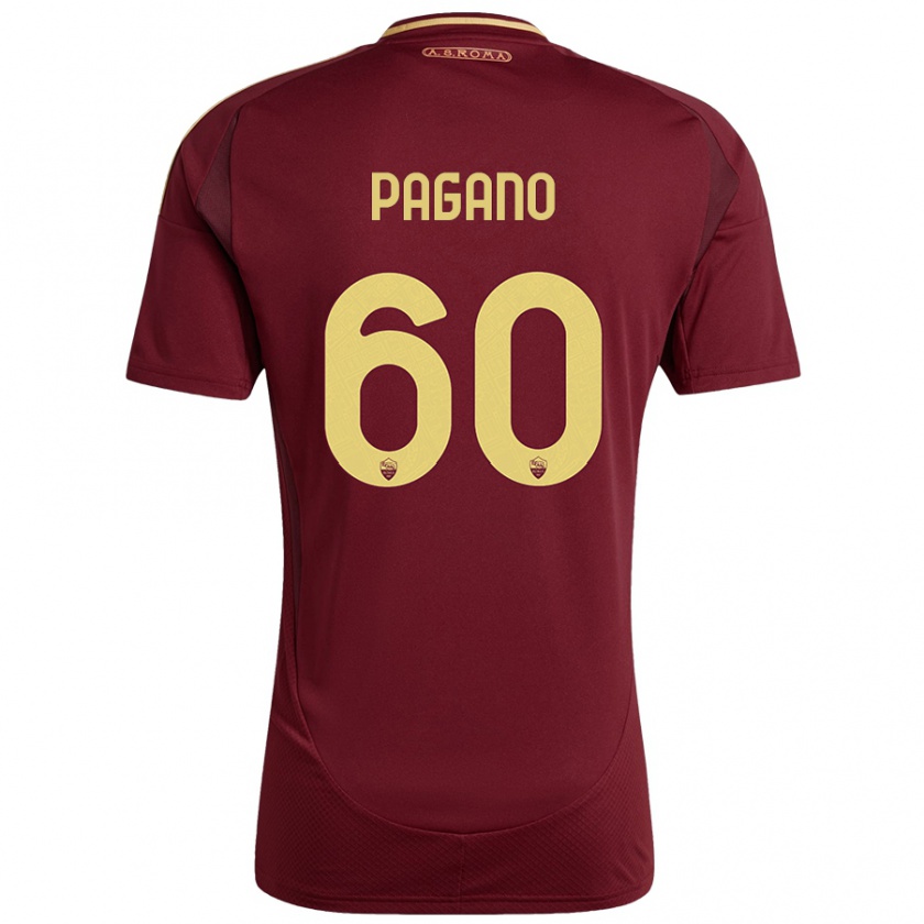 Kandiny Donna Maglia Riccardo Pagano #60 Rosso Marrone Oro Kit Gara Home 2024/25 Maglietta