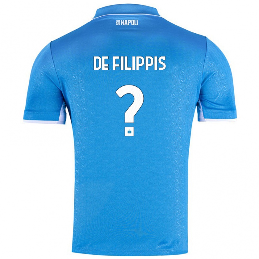 Kandiny Dames Antonio De Filippis #0 Hemelsblauw Thuisshirt Thuistenue 2024/25 T-Shirt België