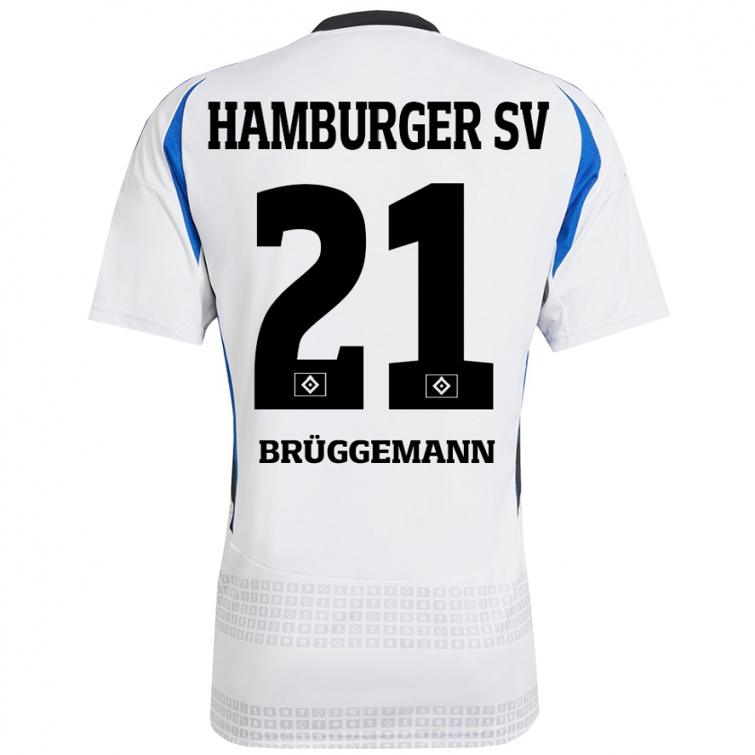 Kandiny Dames William Brüggemann #21 Wit Blauw Thuisshirt Thuistenue 2024/25 T-Shirt