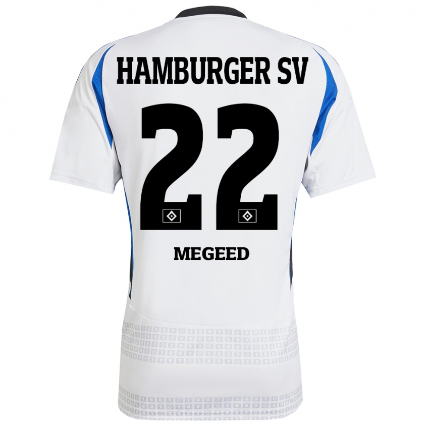 Kandiny Dames Omar Megeed #22 Wit Blauw Thuisshirt Thuistenue 2024/25 T-Shirt