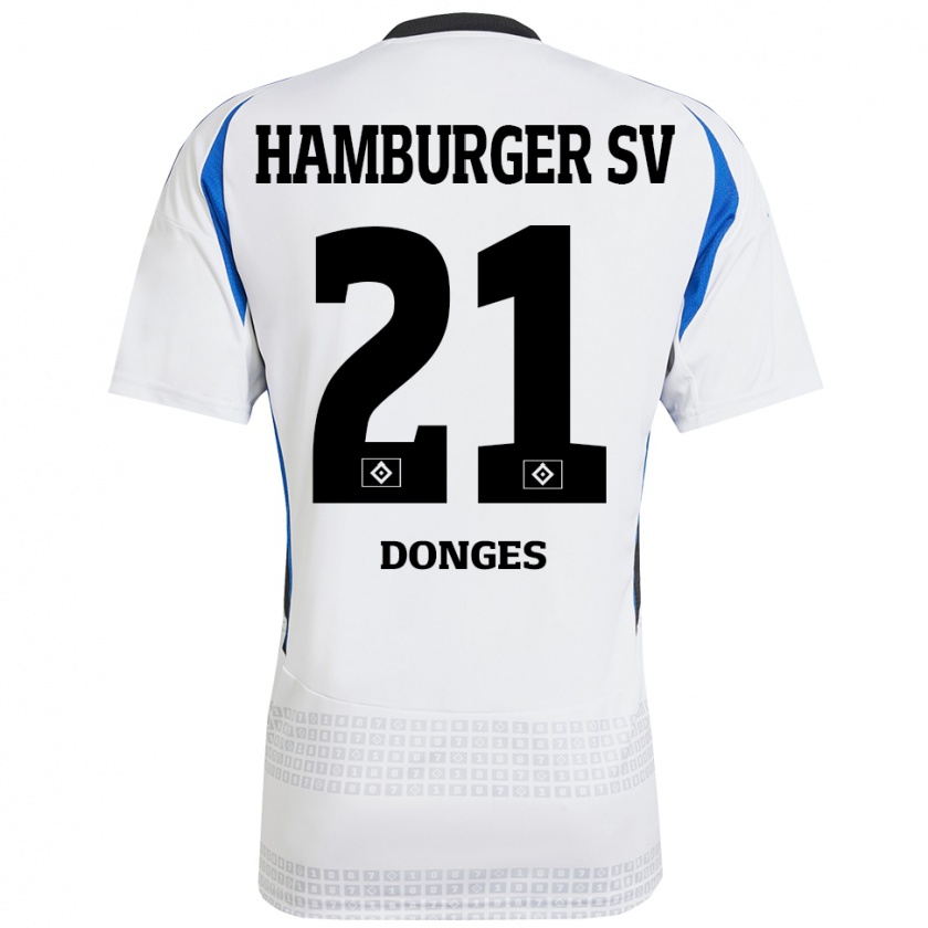 Kandiny Dames Jaqueline Dönges #21 Wit Blauw Thuisshirt Thuistenue 2024/25 T-Shirt