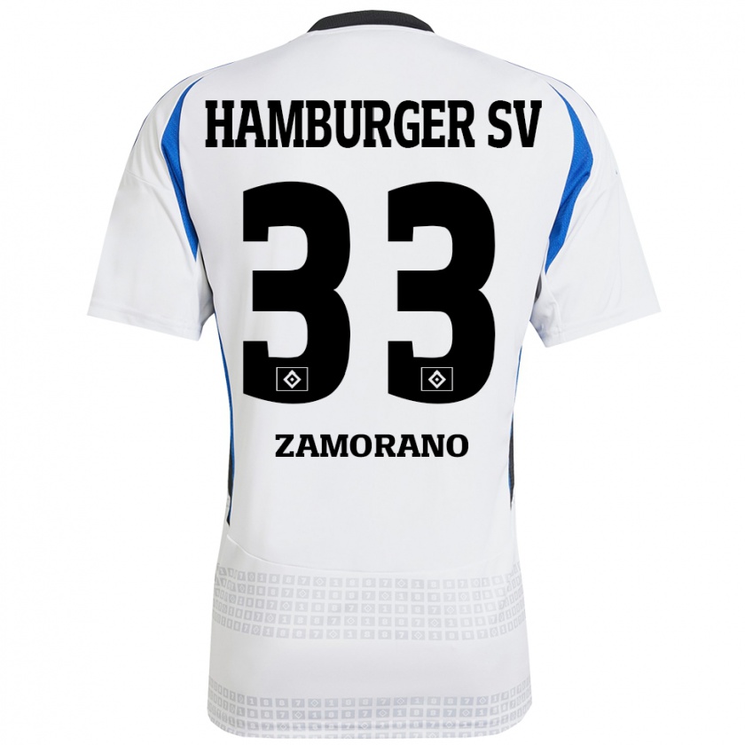 Kandiny Damen Jolina Zamorano #33 Weiß Blau Heimtrikot Trikot 2024/25 T-Shirt Österreich