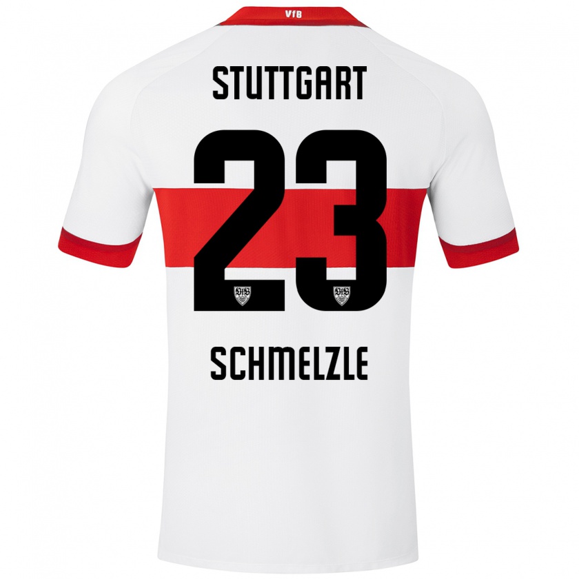 Kandiny Mujer Camiseta Marlen Schmelzle #23 Blanco Rojo 1ª Equipación 2024/25 La Camisa