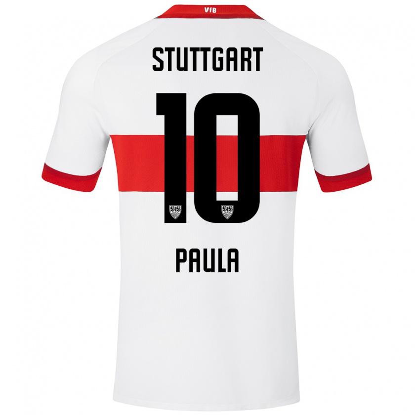 Kandiny Dames Raul Paula #10 Wit Rood Thuisshirt Thuistenue 2024/25 T-Shirt