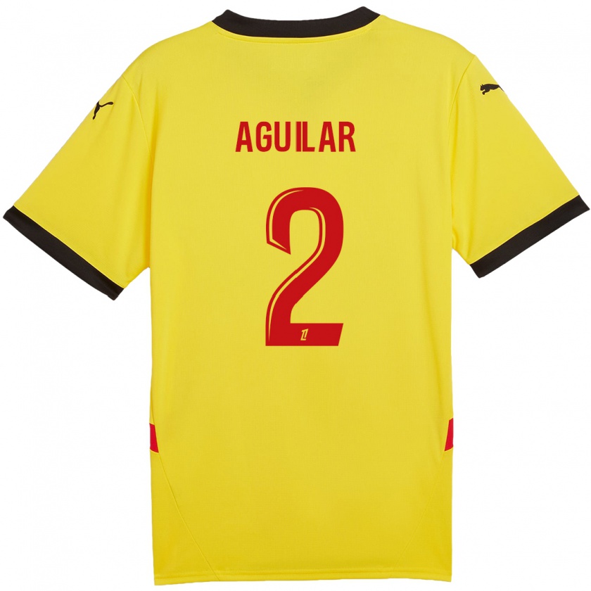 Kandiny Mujer Camiseta Ruben Aguilar #2 Amarillo Rojo 1ª Equipación 2024/25 La Camisa