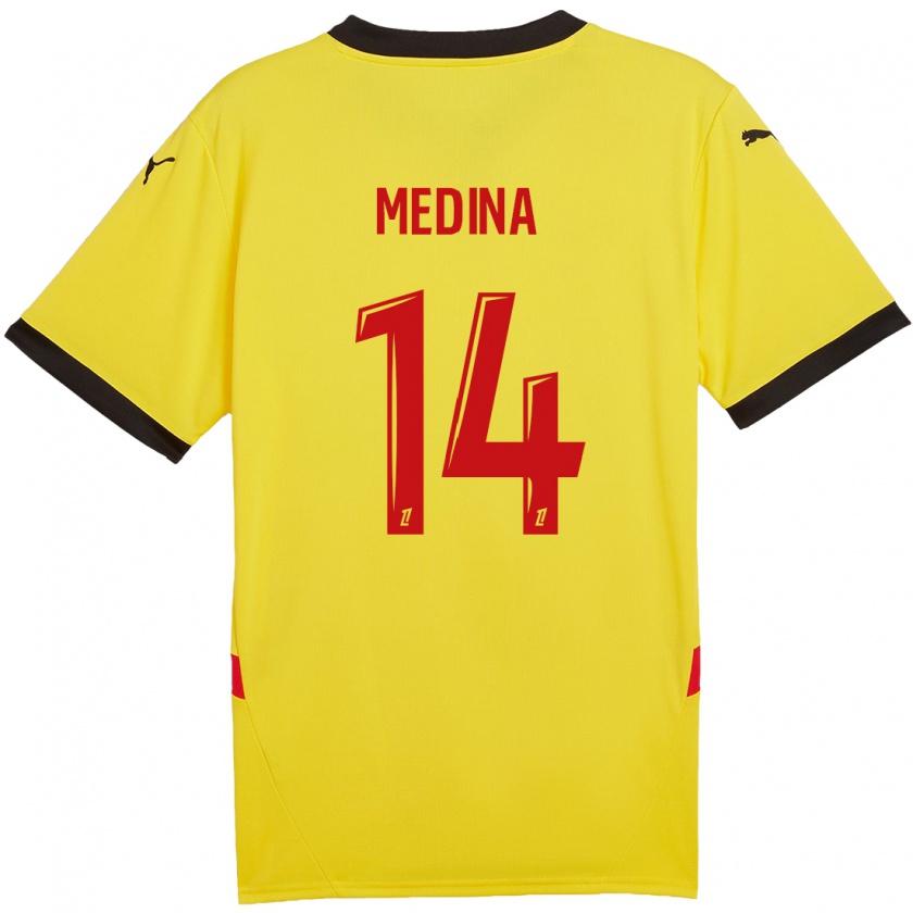 Kandiny Donna Maglia Facundo Medina #14 Giallo Rosso Kit Gara Home 2024/25 Maglietta