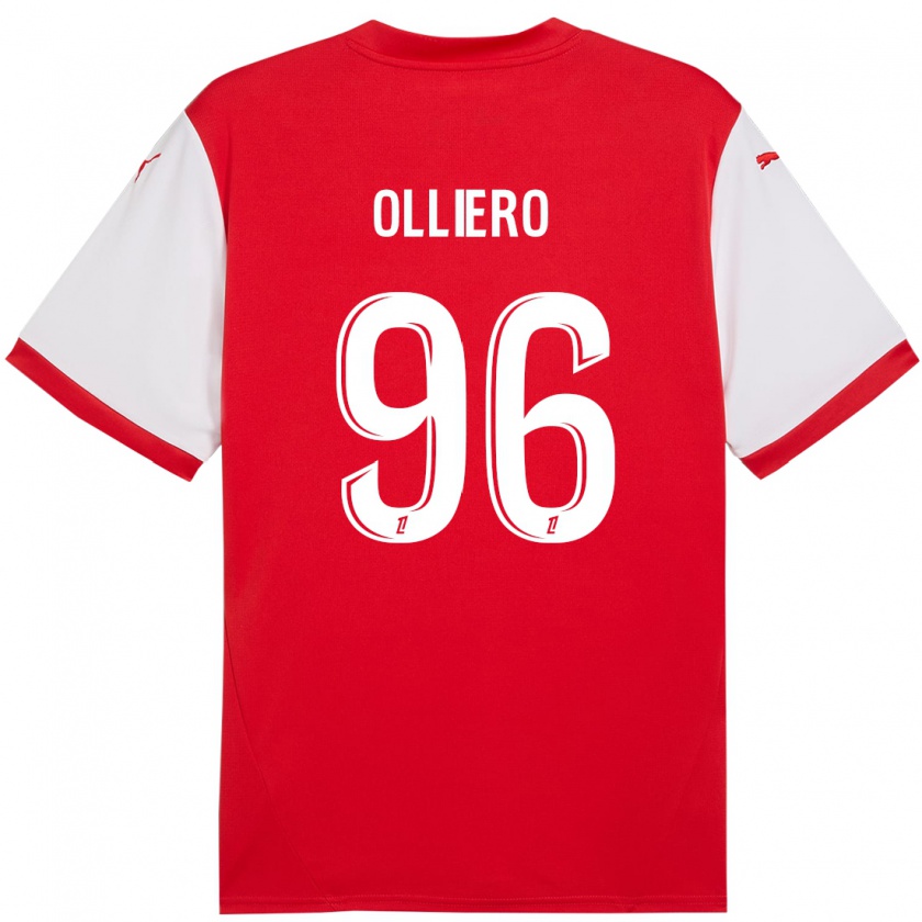 Kandiny Damen Alexandre Olliero #96 Rot Weiß Heimtrikot Trikot 2024/25 T-Shirt Österreich