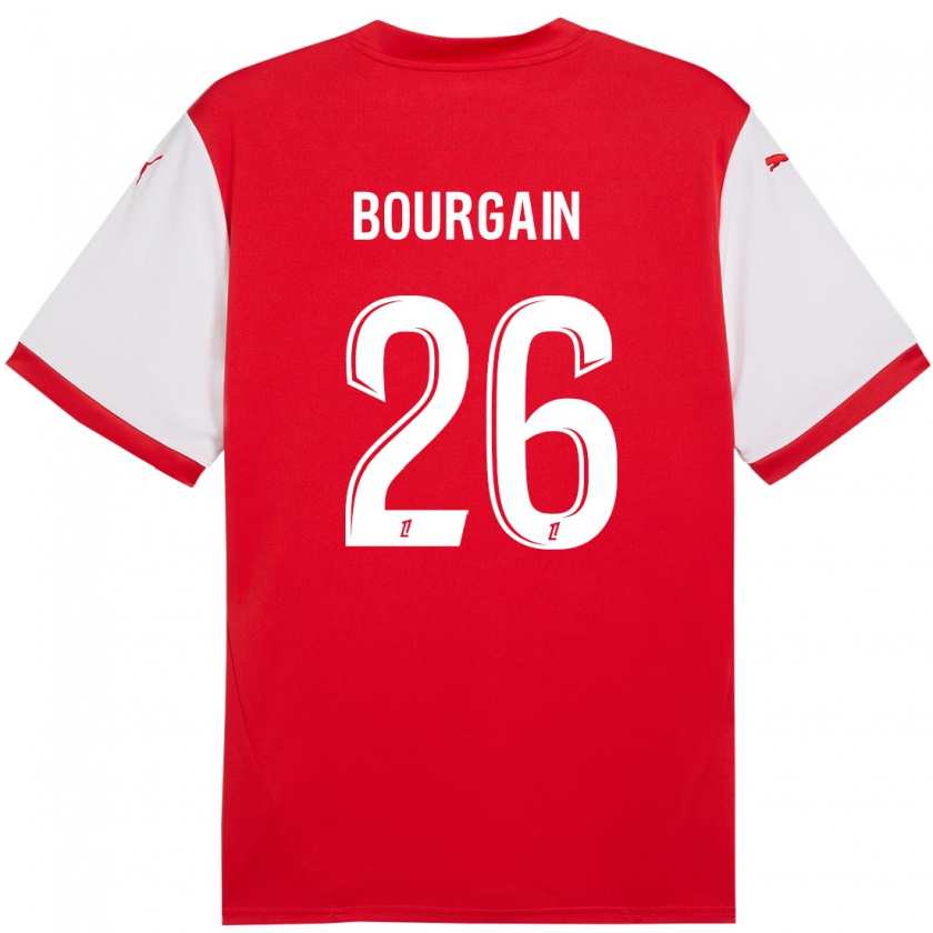 Kandiny Mujer Camiseta Léa Bourgain #26 Rojo Blanco 1ª Equipación 2024/25 La Camisa