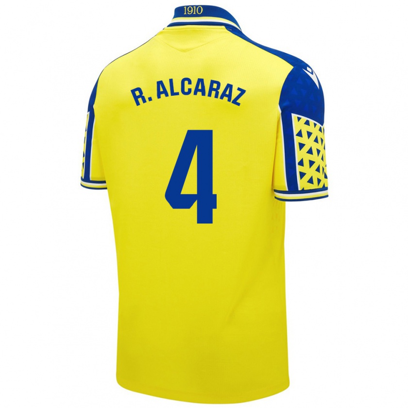 Kandiny Dames Rubén Alcaraz #4 Geel Blauw Thuisshirt Thuistenue 2024/25 T-Shirt België