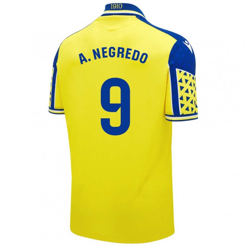 Kandiny Donna Maglia Álvaro Negredo #9 Giallo Blu Kit Gara Home 2024/25 Maglietta