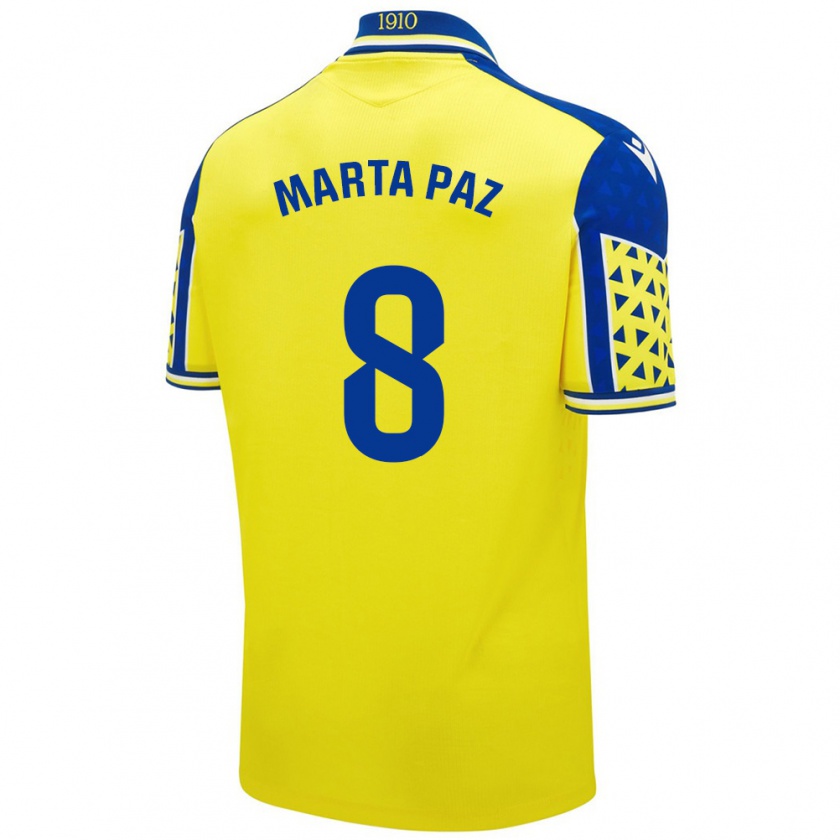 Kandiny Donna Maglia Marta Milagros Paz Cruz #8 Giallo Blu Kit Gara Home 2024/25 Maglietta