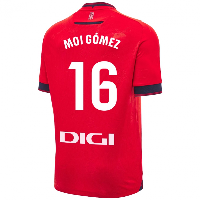 Kandiny Mujer Camiseta Moi Gómez #16 Rojo Blanco 1ª Equipación 2024/25 La Camisa México