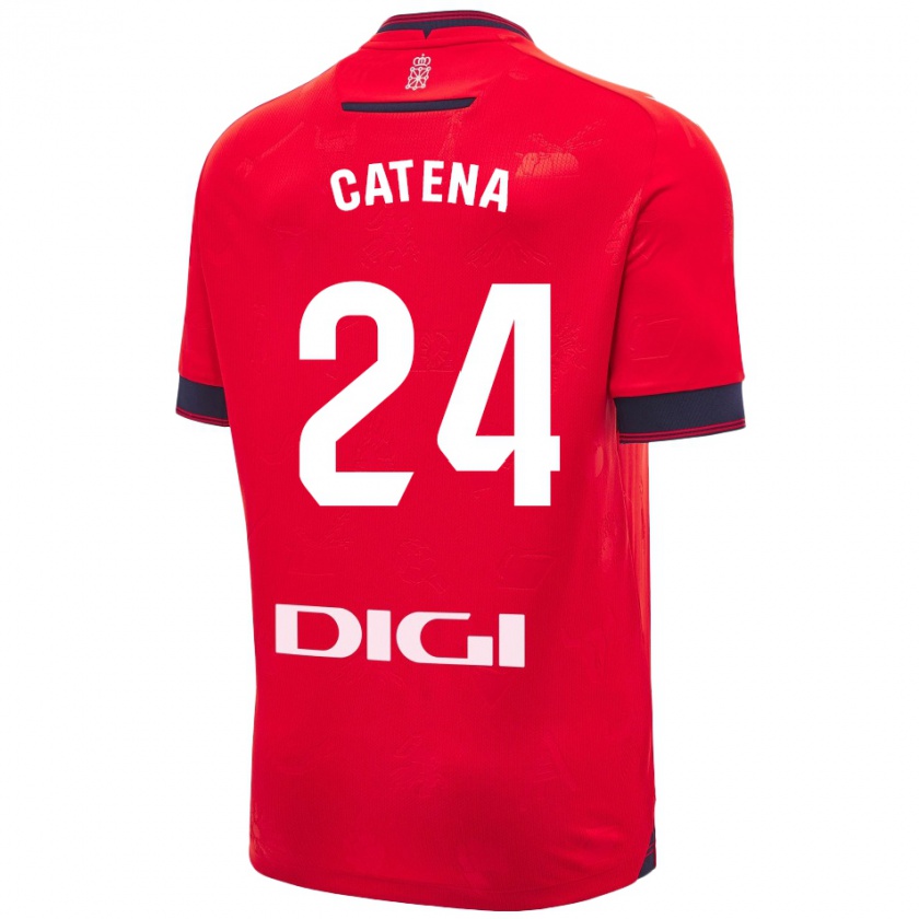 Kandiny Mujer Camiseta Alejandro Catena #24 Rojo Blanco 1ª Equipación 2024/25 La Camisa México