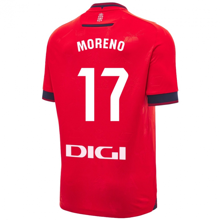 Kandiny Dames Pablo Moreno #17 Rood Wit Thuisshirt Thuistenue 2024/25 T-Shirt