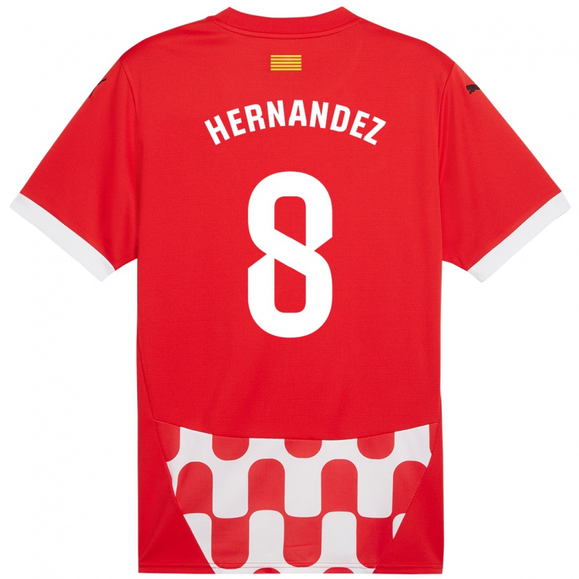 Kandiny Dames Sofia Hernández #8 Rood Wit Thuisshirt Thuistenue 2024/25 T-Shirt