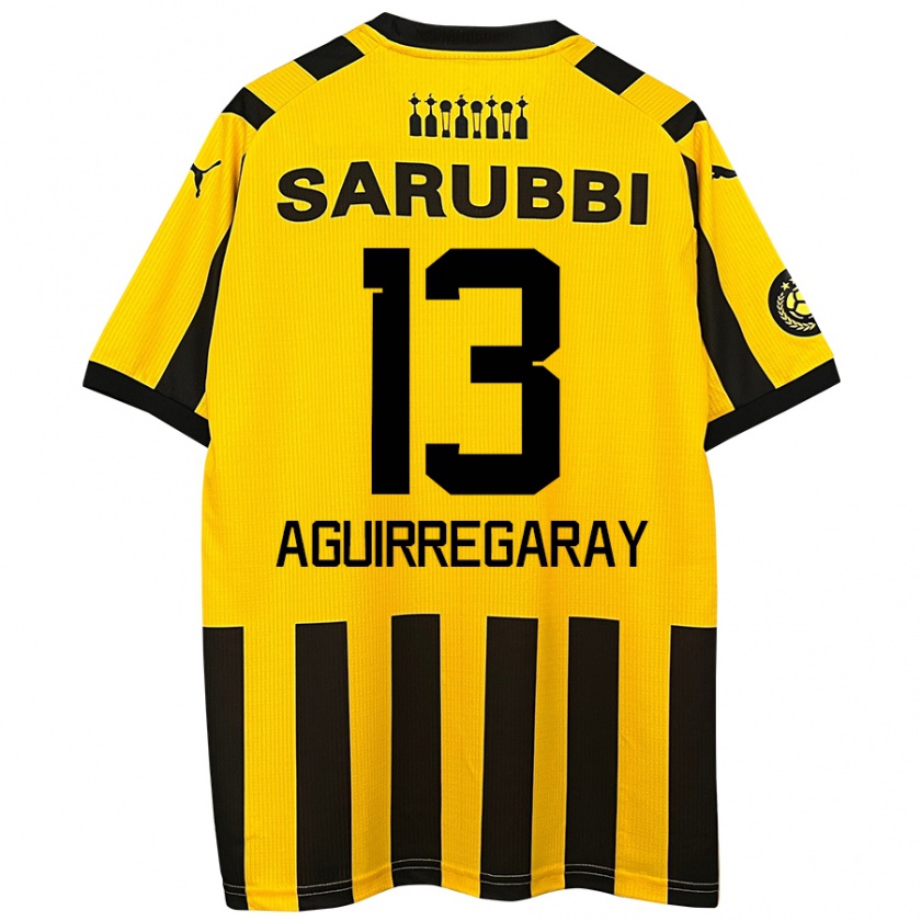 Kandiny Donna Maglia Matías Aguirregaray #13 Giallo Nero Kit Gara Home 2024/25 Maglietta