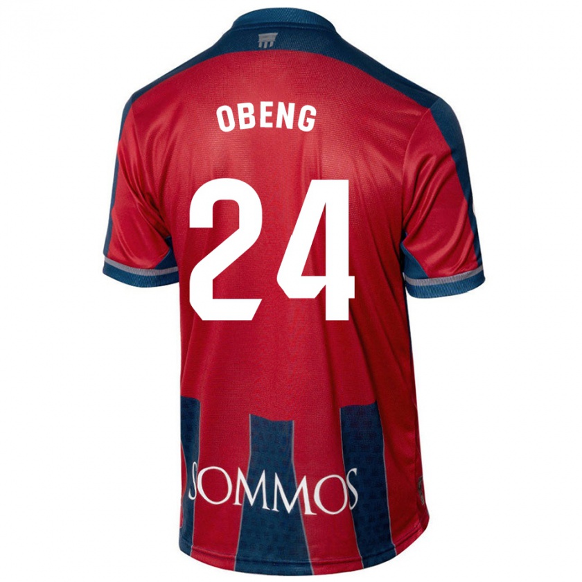 Kandiny Mujer Camiseta Samuel Obeng #24 Rojo Azul 1ª Equipación 2024/25 La Camisa